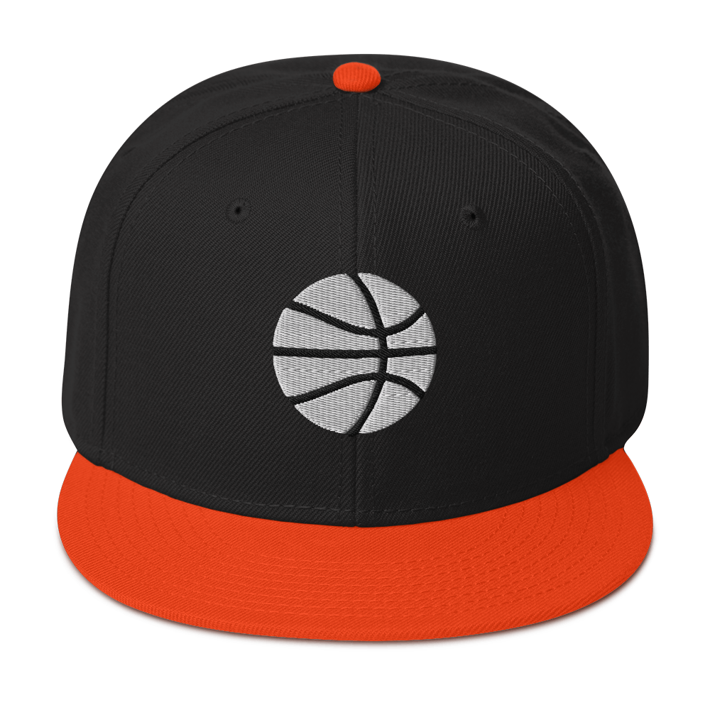 Simple White & Orange Basketball Hat